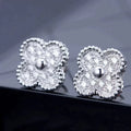 [Topon]CLOVER 1 MOTIFS DIAMOND STUD EARRINGS SILVER