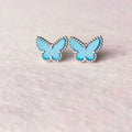 [Topon]BUTTERFLY TURQUOISE EARRINGS SILVER