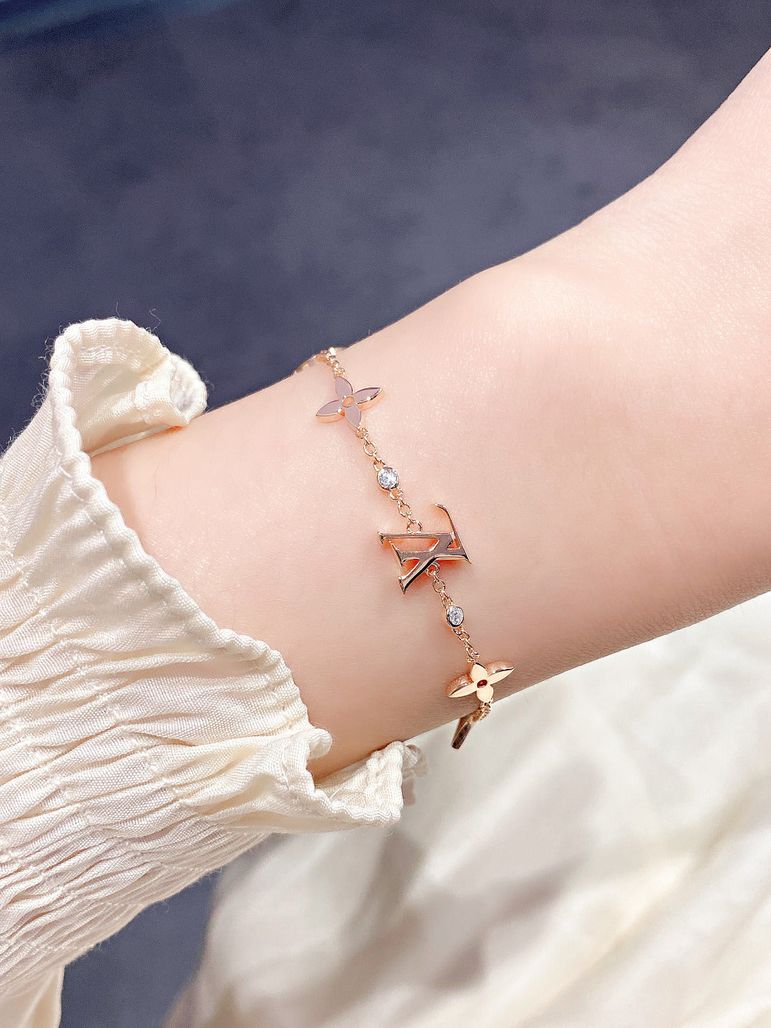 [BIJOUX]BRACELET EN OR 7 MOTIFS ÉTOILE ET SOLEIL