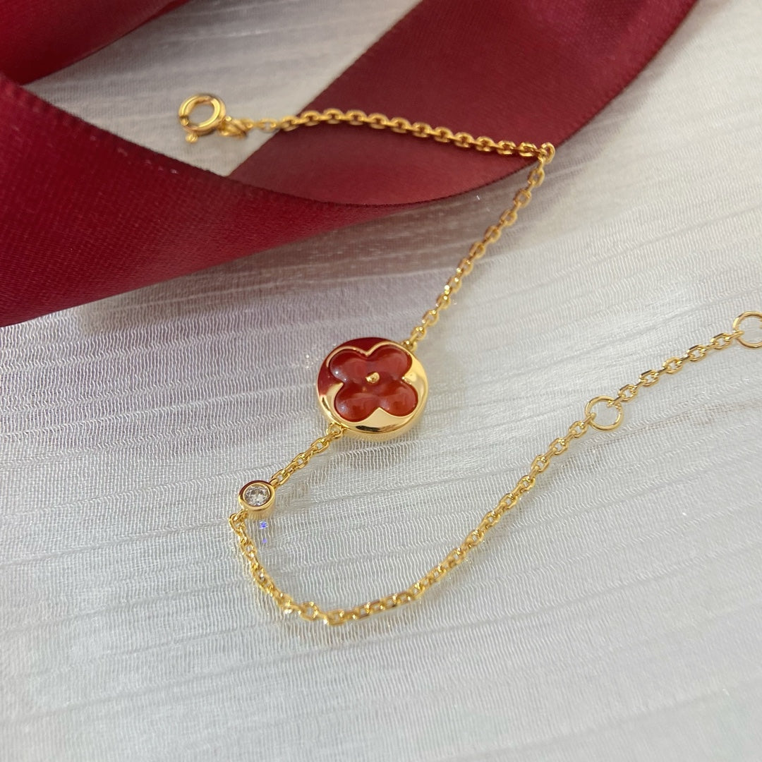 [BIJOUX]BRACELET CARNELIENNE PÉDANT SOLEIL