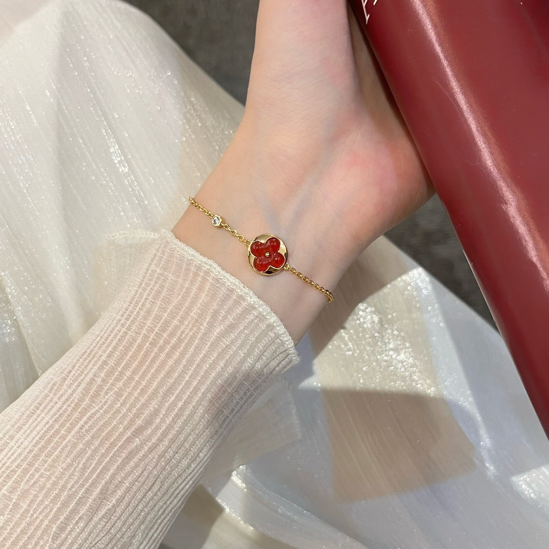 [BIJOUX]BRACELET CARNELIENNE PÉDANT SOLEIL