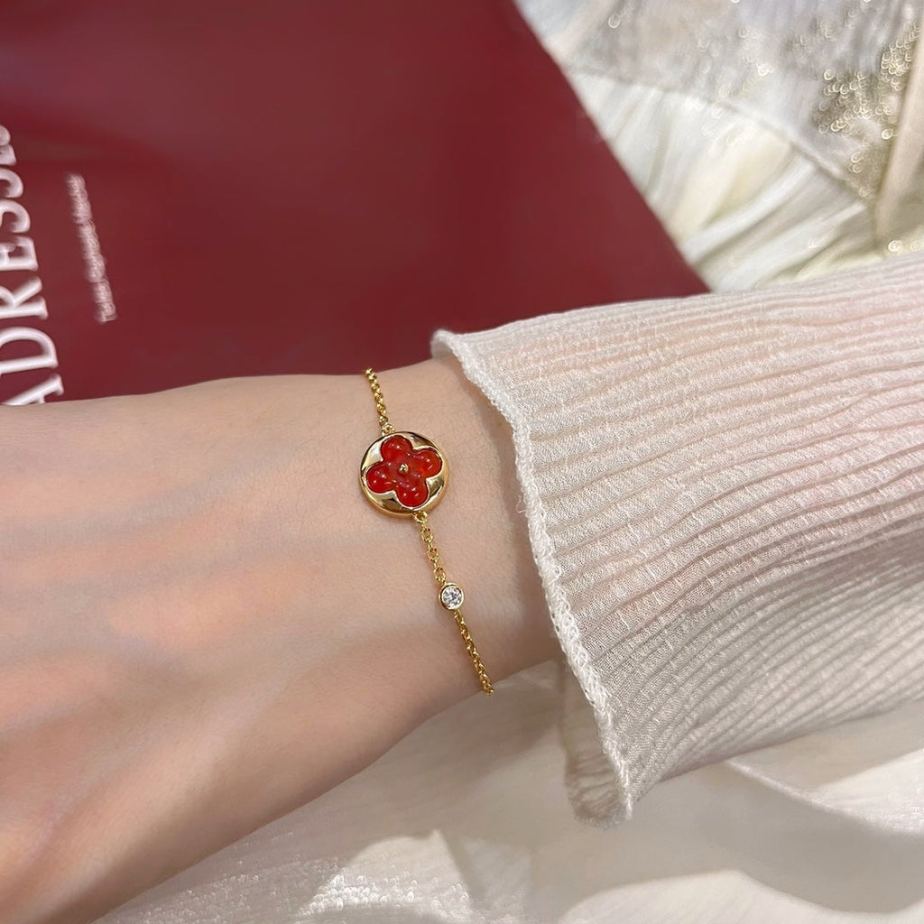 [BIJOUX]BRACELET CARNELIENNE PÉDANT SOLEIL