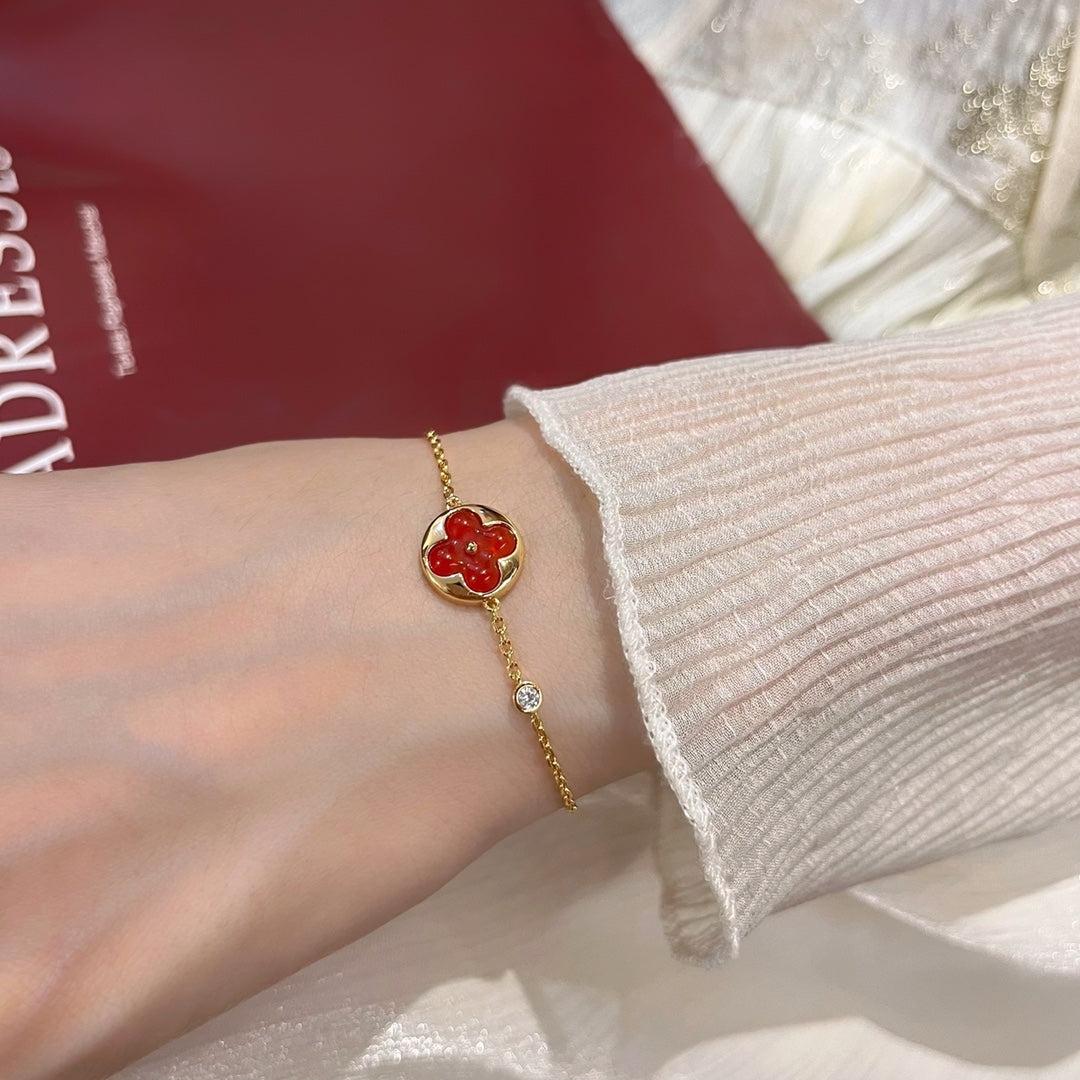 [BIJOUX]BRACELET CARNELIENNE PÉDANT SOLEIL