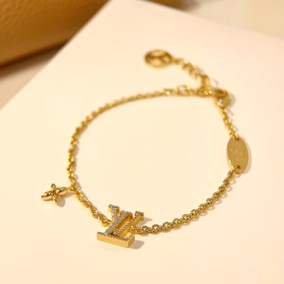 [BIJOUX]LOGO STAR MOTIF GOLD BRACELET