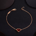 [BIJOUX]HEART CARNELIAN PINK GOLD BRACELET