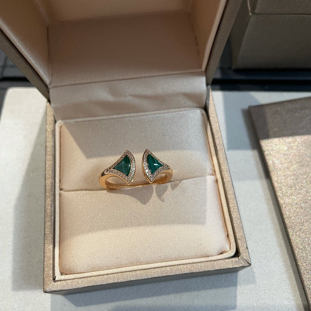 [BIJOUX]ドリームマラカイトダイヤモンドオープンリング