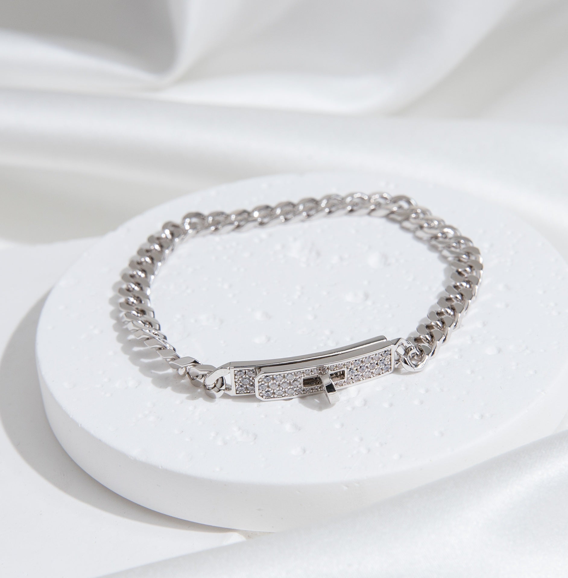 [BIJOUX]BRACELET CHAÎNE ARGENT DIAMANT KELLY