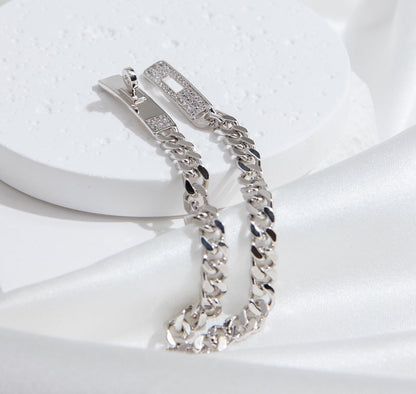[BIJOUX]BRACELET CHAÎNE ARGENT DIAMANT KELLY