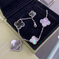[Topon]CLOVER 5 MOTIFS SIVLER DARK MOP BRACELET