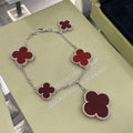 [Topon]CLOVER 5 MOTIFS SIVLER CARNELIAN BRACELET