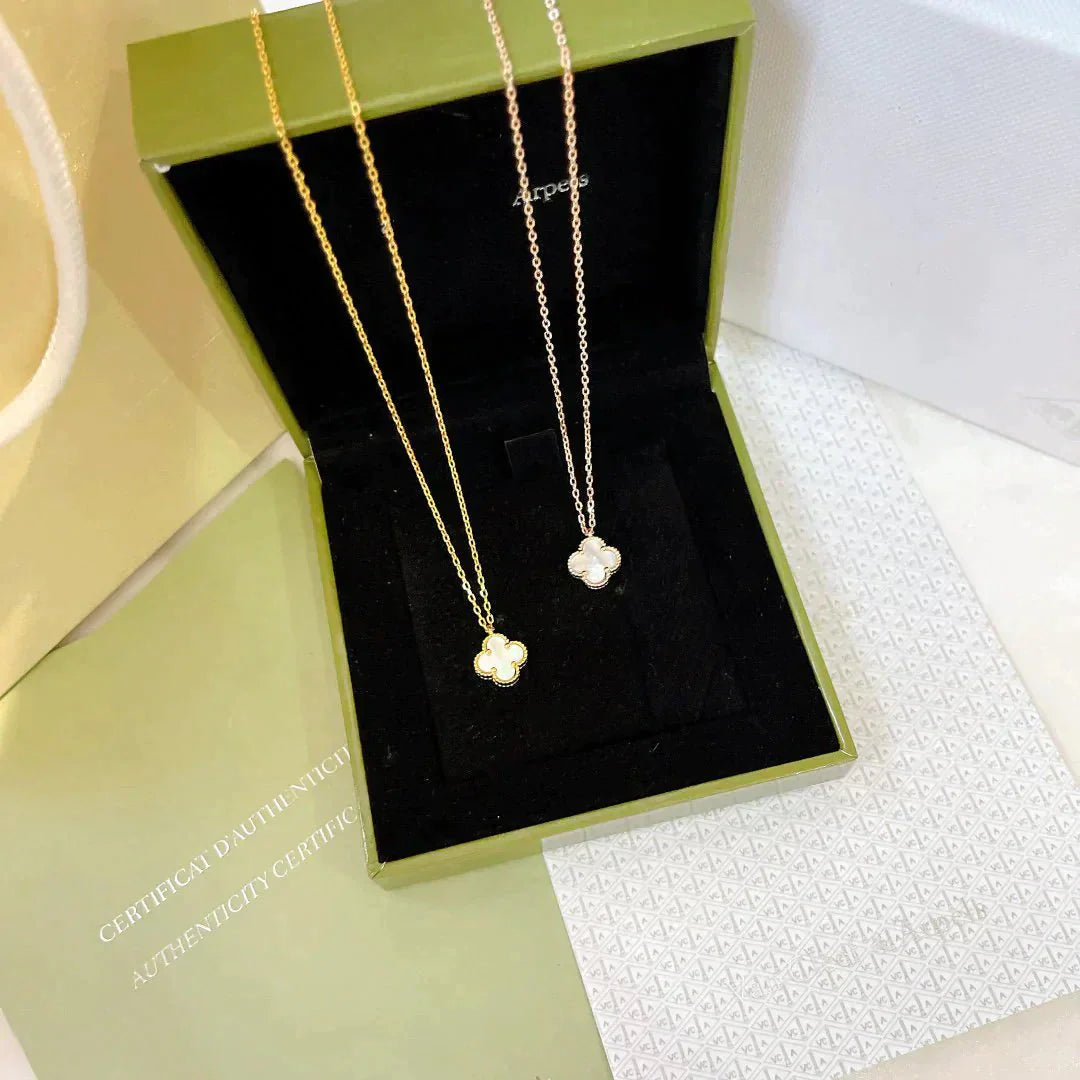 [BIJOUX]CLOVER MINI 9.5MM WHITE MOTHER-OF-PEARL NECKLACE