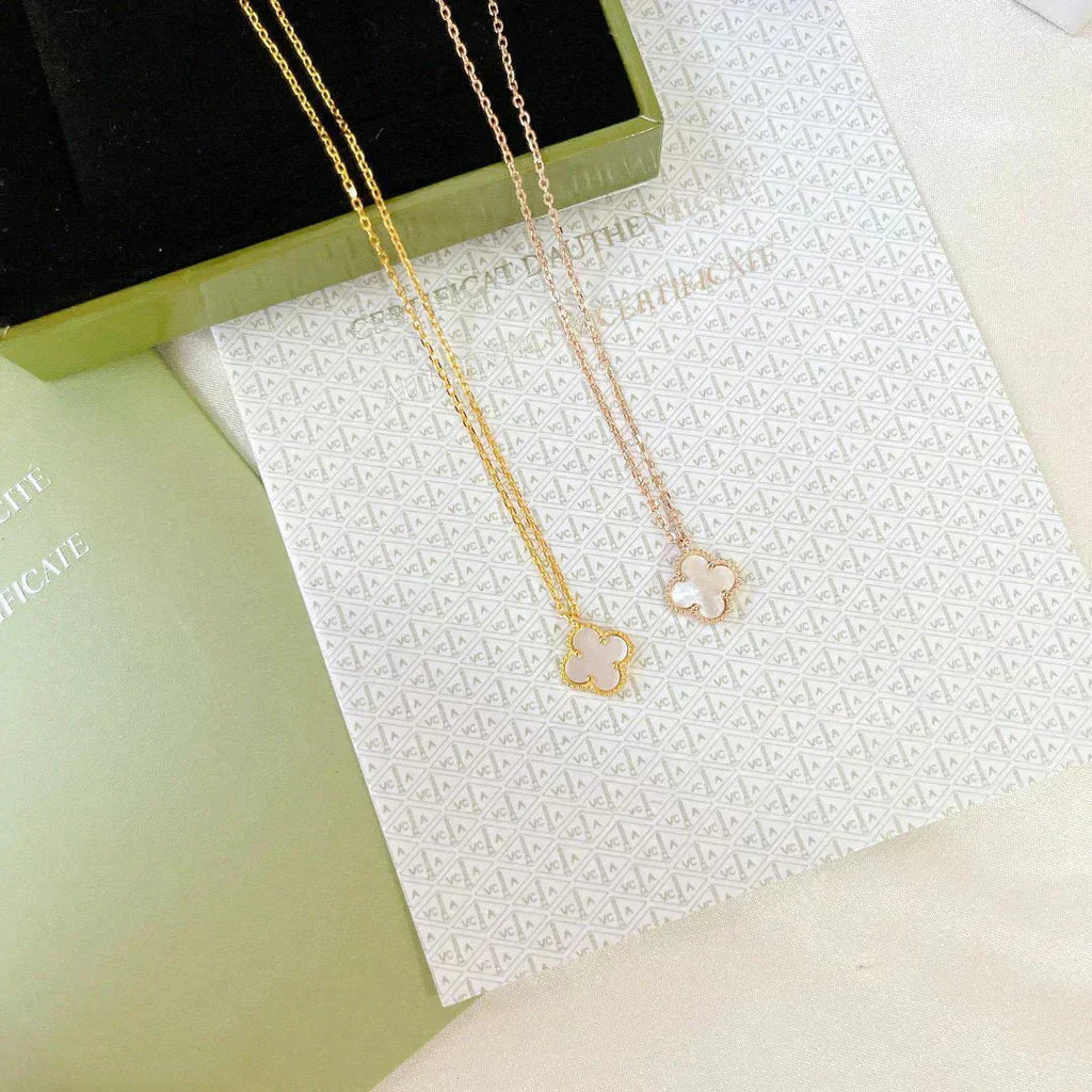 [BIJOUX]CLOVER MINI 9.5MM WHITE MOTHER-OF-PEARL NECKLACE