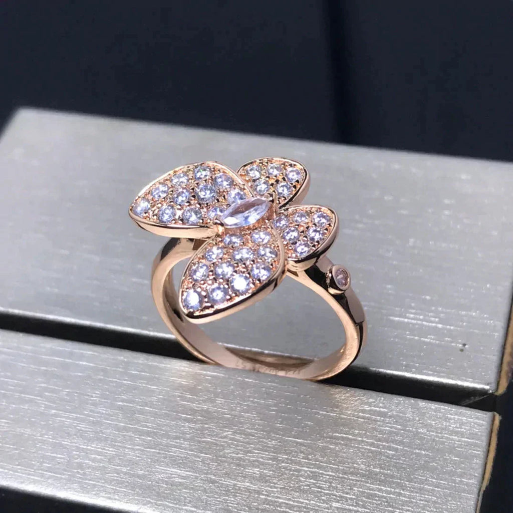 [BIJOUX]BUTTERFLY PINK GOLD DIAMOND RING