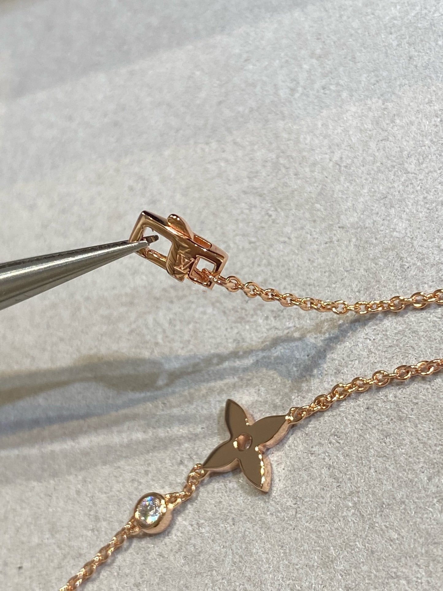 [BIJOUX]スターダイヤモンドピンクゴールドブレスレット