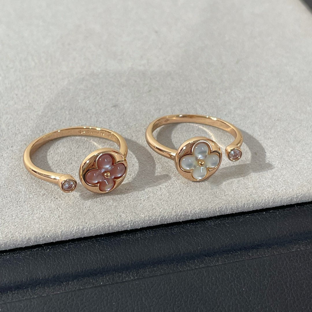 [BIJOUX]BAGUE NACRE ROSE 1 DIAMANT SUN