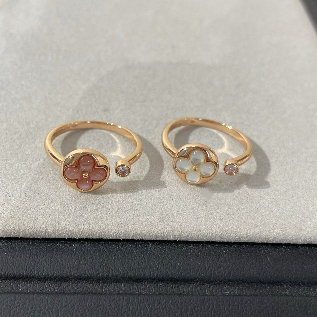 [BIJOUX]BAGUE NACRE ROSE 1 DIAMANT SUN