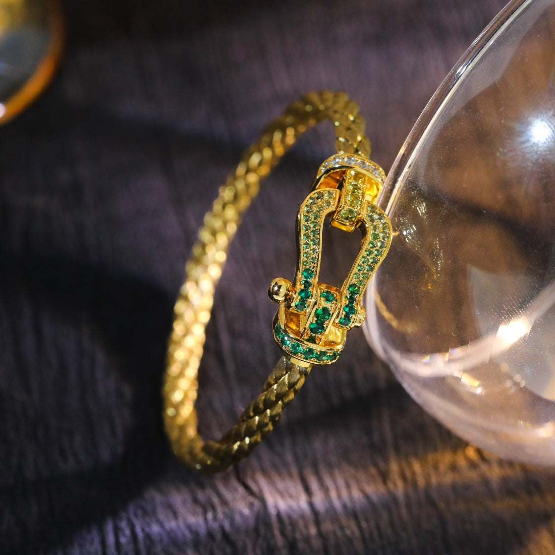 [BIJOUX]FORCE 10 OR VERT PAVÉ DIAMANT
