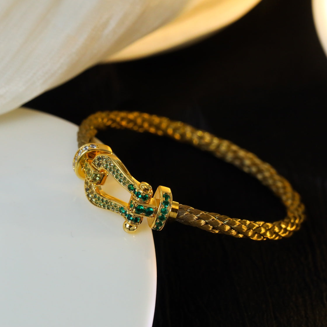 [BIJOUX]FORCE 10 GOLD GREEN DIAMOND PAVED