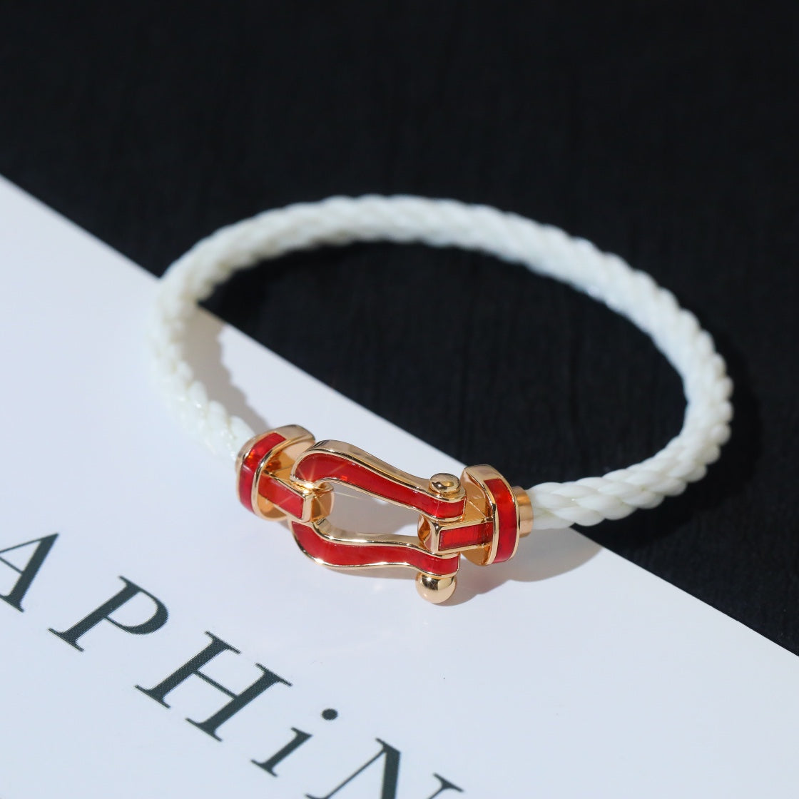 [BIJOUX]FORCE 10 WHITE TEXTILE DIAMOND PAVED