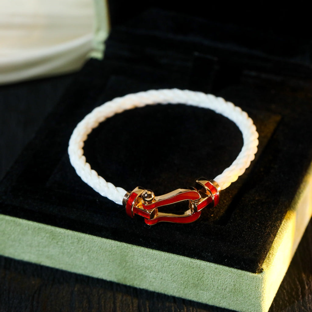 [BIJOUX]FORCE 10 WHITE TEXTILE DIAMOND PAVED