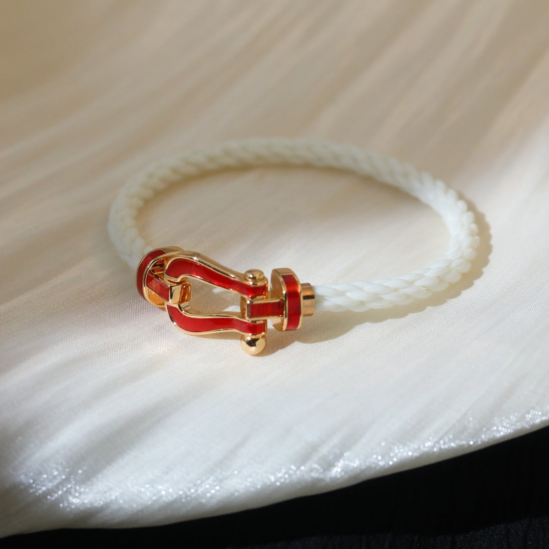 [BIJOUX]FORCE 10 WHITE TEXTILE DIAMOND PAVED