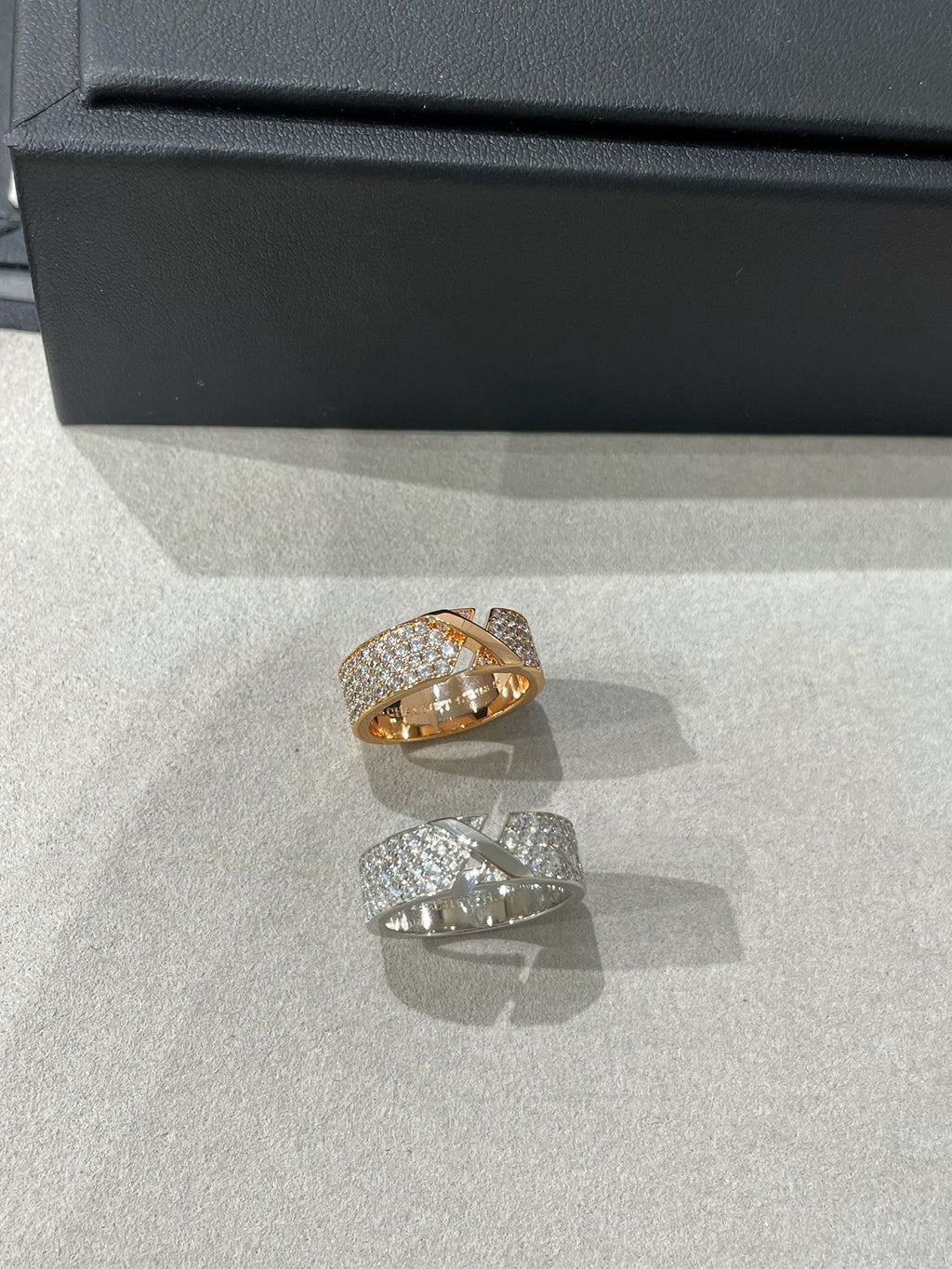 [BIJOUX]LIENS EVIDENCE PINK GOLD DIAMOND PAVED RING