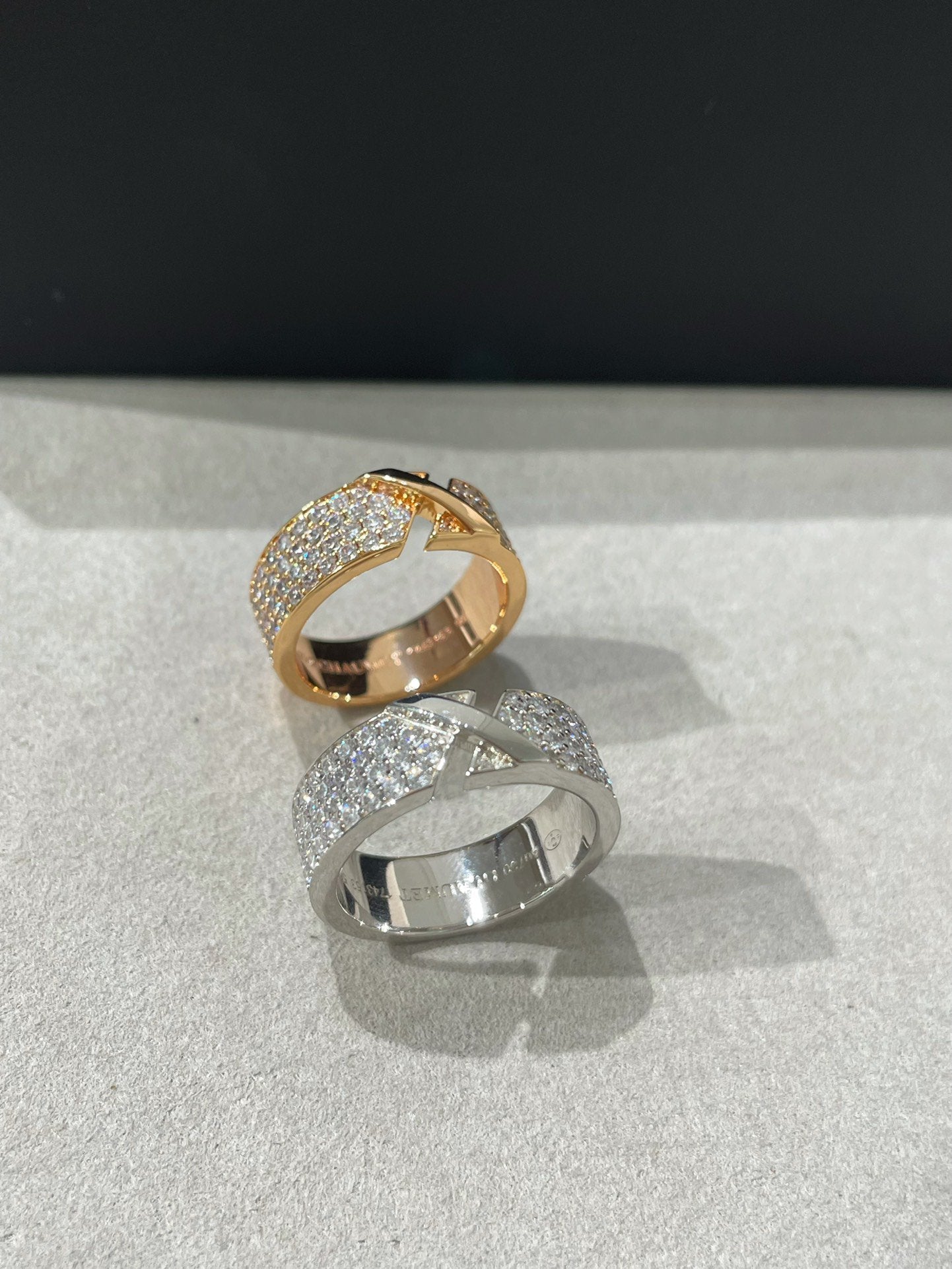 [BIJOUX]LIENS EVIDENCE BAGUE PAVÉE DE DIAMANTS EN OR ROSE