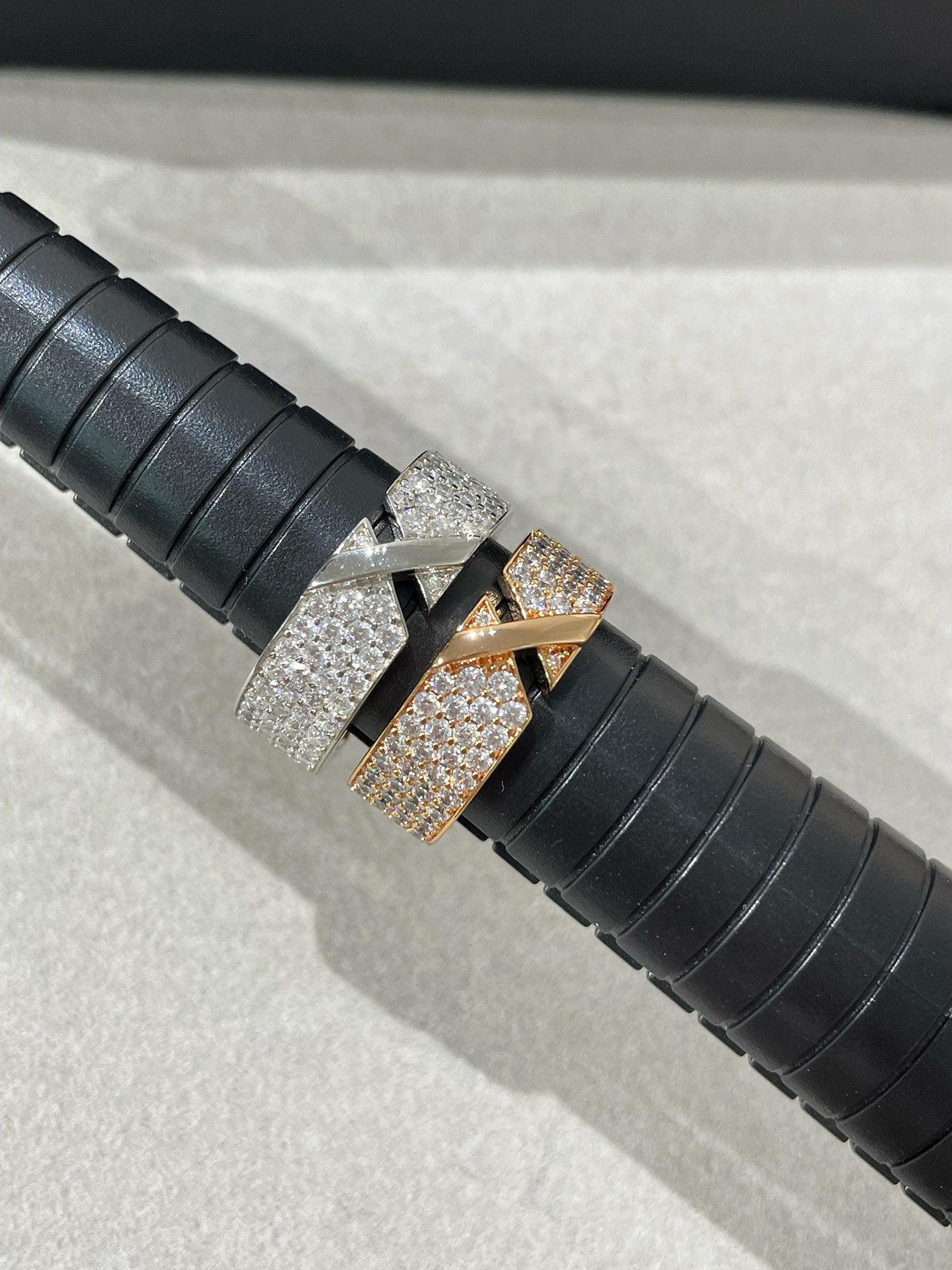 [BIJOUX]LIENS EVIDENCE BAGUE PAVÉE DE DIAMANTS EN OR ROSE