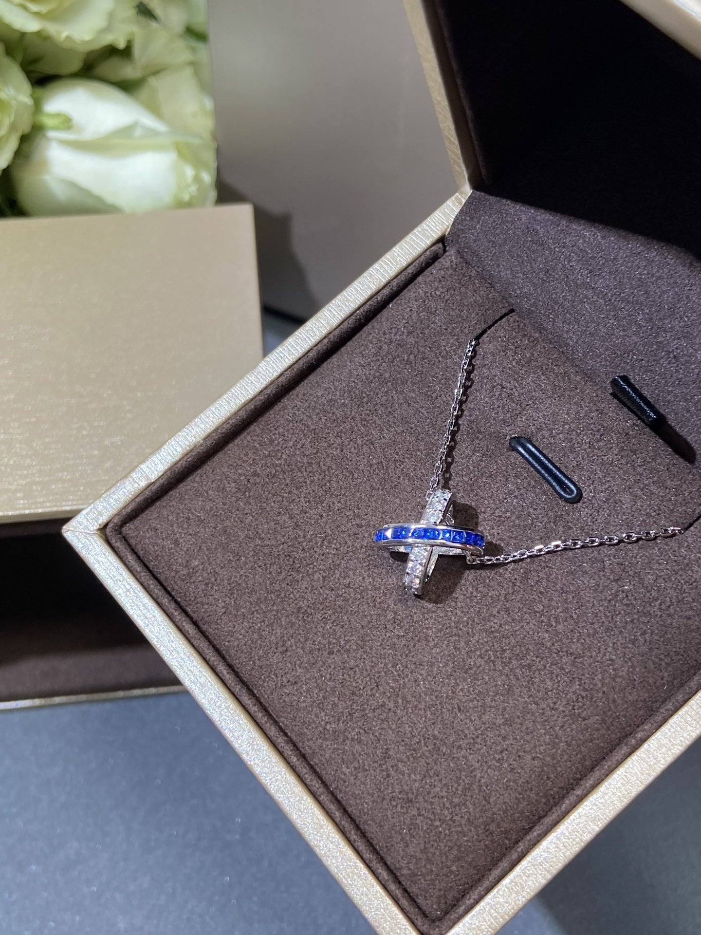 [BIJOUX]COLLIER LIENS DIAMANT ARGENT