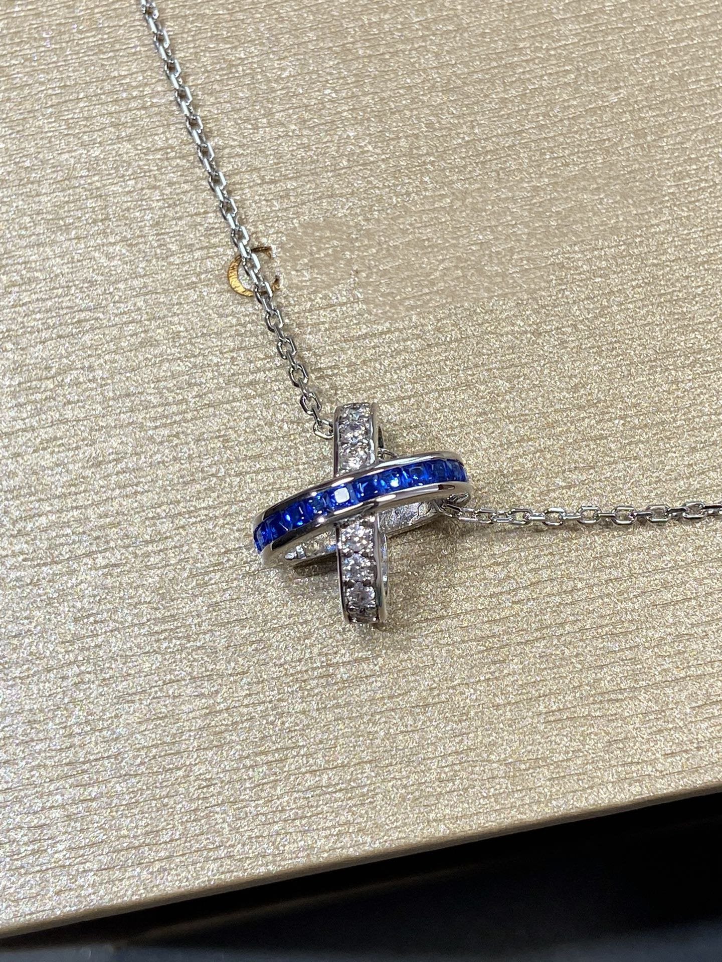 [BIJOUX]COLLIER LIENS DIAMANT ARGENT