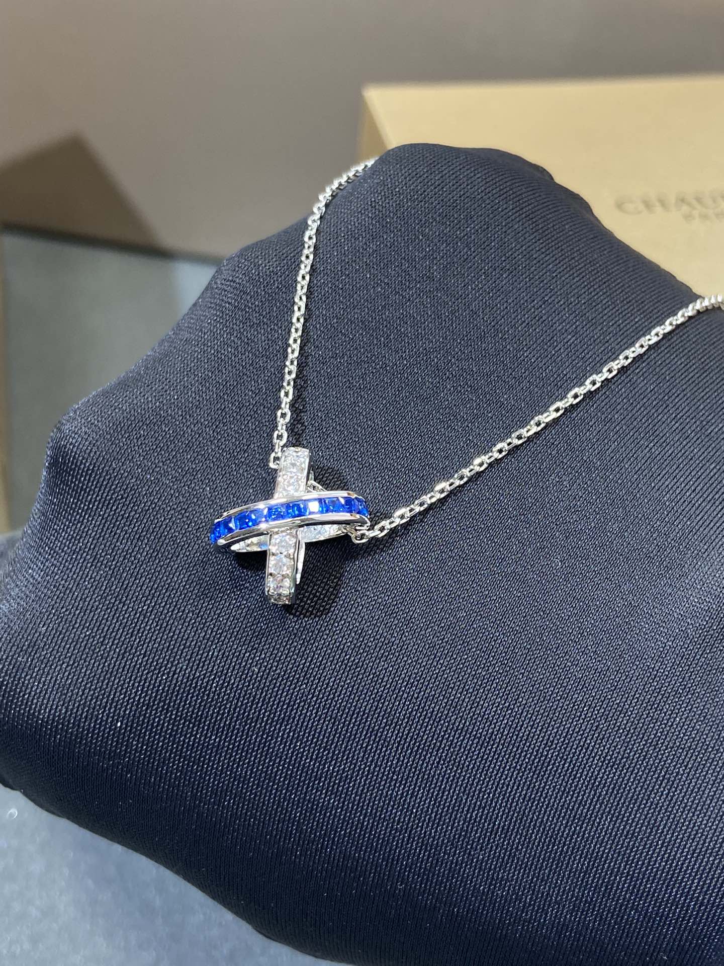 [BIJOUX]COLLIER LIENS DIAMANT ARGENT