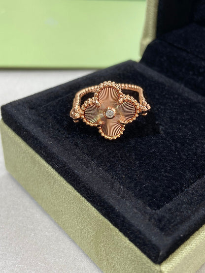 [BIJOUX]CLOVER RIVERSIBLE PINK GOLD RING