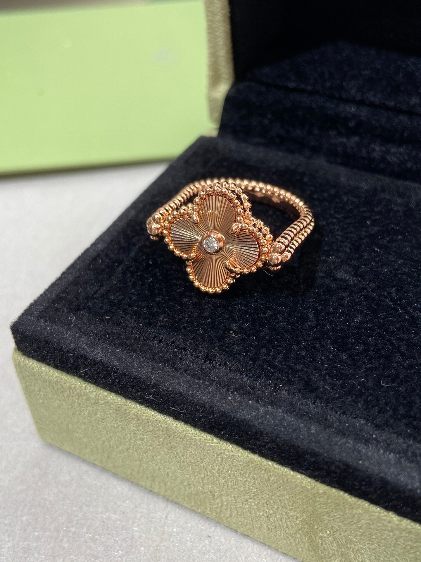 [BIJOUX]CLOVER RIVERSIBLE ROSE GOLD RING