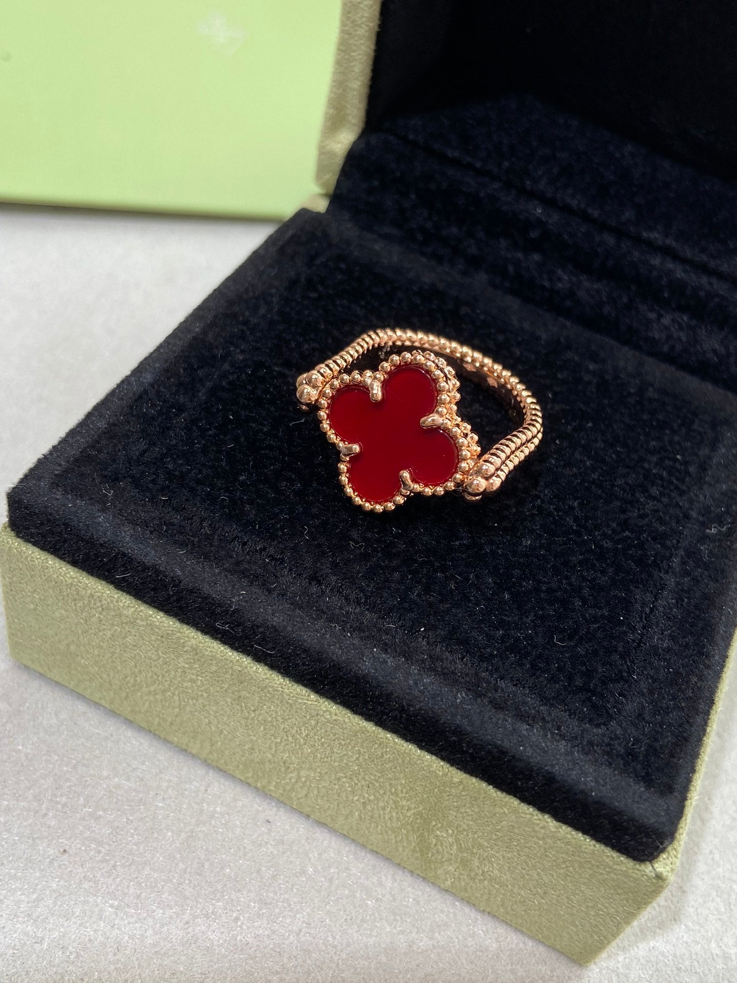 [BIJOUX]CLOVER RIVERSIBLE PINK GOLD RING