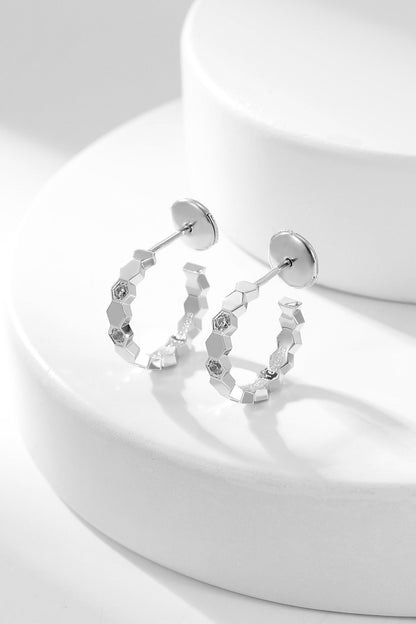 [BIJOUX]BEE LOVE DIAMOND HOOP EARRINGS