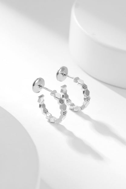 [BIJOUX]BEE LOVE DIAMOND HOOP EARRINGS