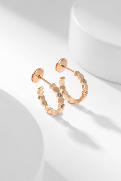 [BIJOUX]BEE LOVE DIAMOND HOOP EARRINGS