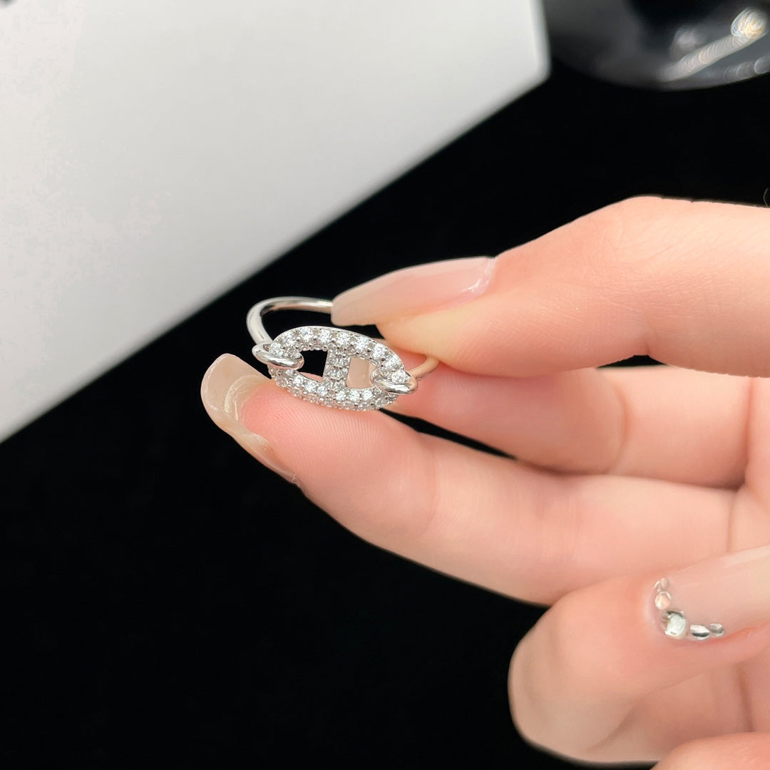 [BIJOUX]RONDE SMALL SILVER DIAMOND RING