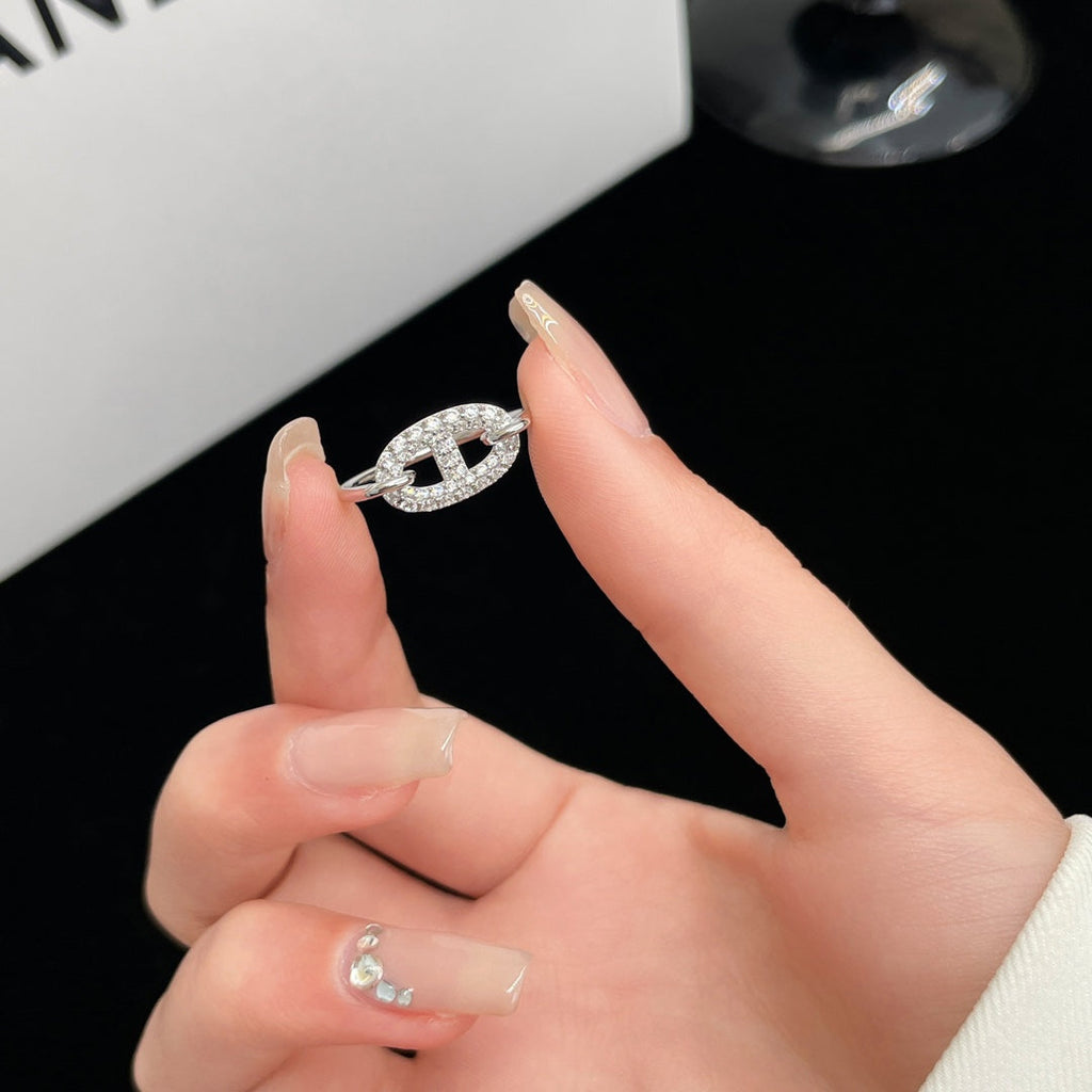 [BIJOUX]RONDE SMALL SILVER DIAMOND RING