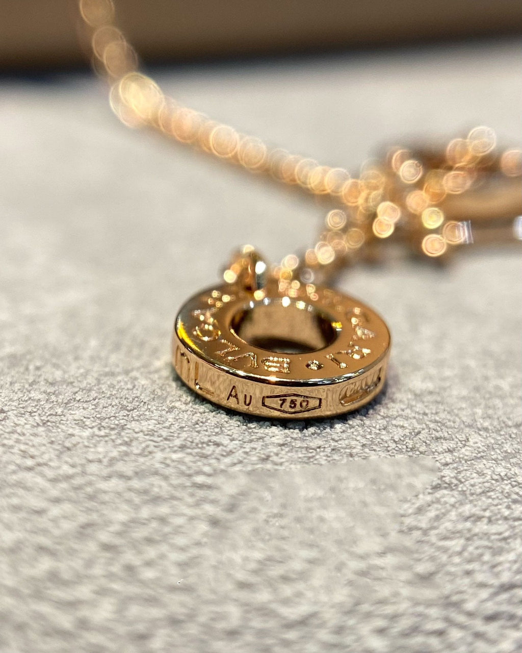[BIJOUX]DREAM MOP DIAMOND PAVED PINK GOLD NECKLACE