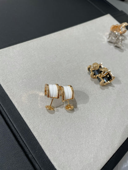 [BIJOUX]ZERO 1 PINK GOLD CERAMIC EARRINGS