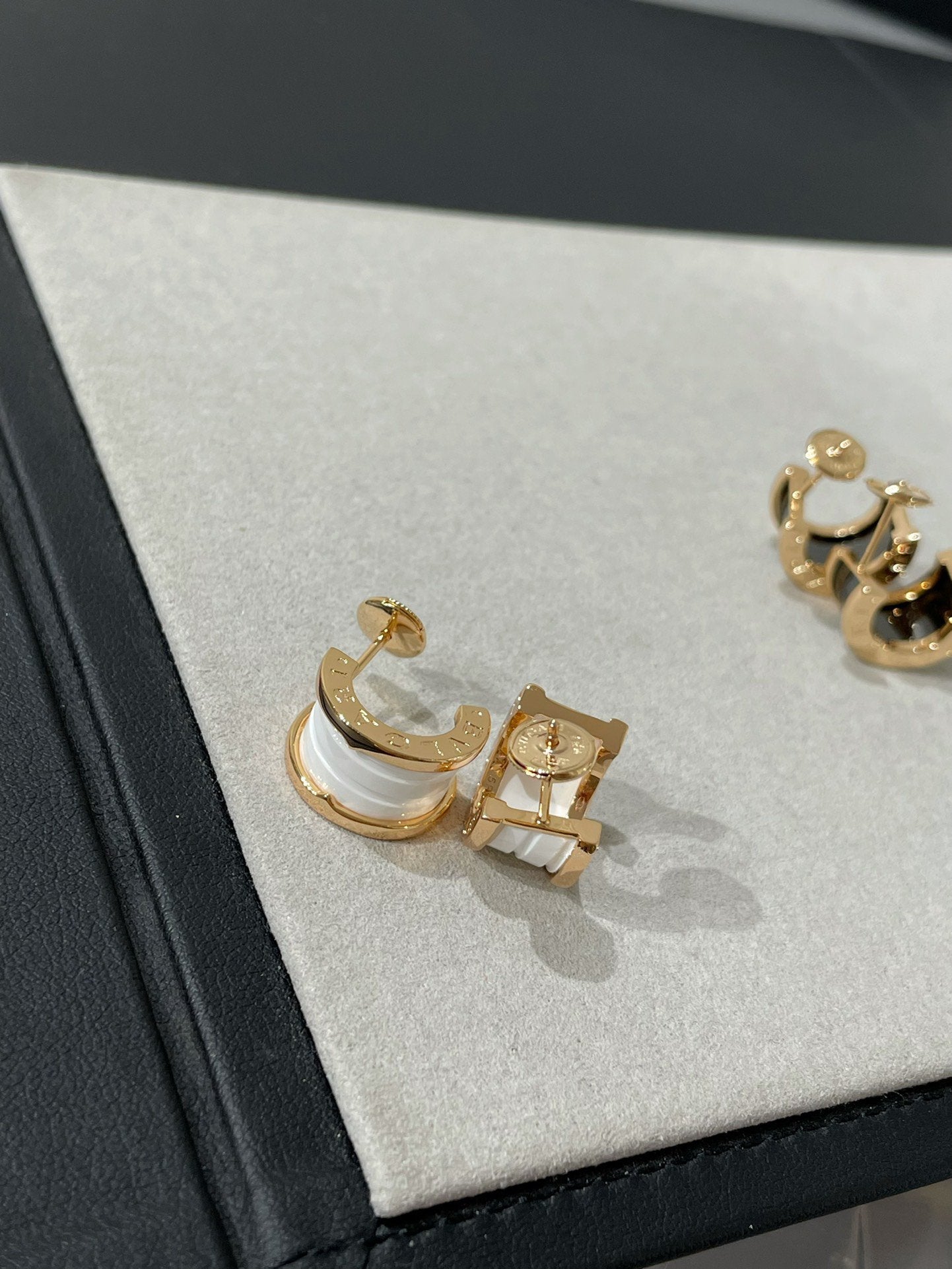 [BIJOUX]ZERO 1 PINK GOLD CERAMIC EARRINGS