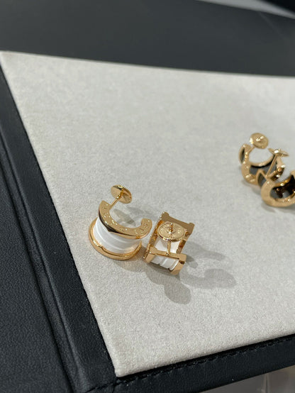 [BIJOUX]ZERO 1 PINK GOLD CERAMIC EARRINGS