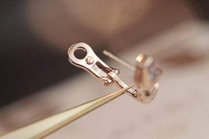 [BIJOUX]SERPENT PINK GOLD DIAMOND EARRINGS