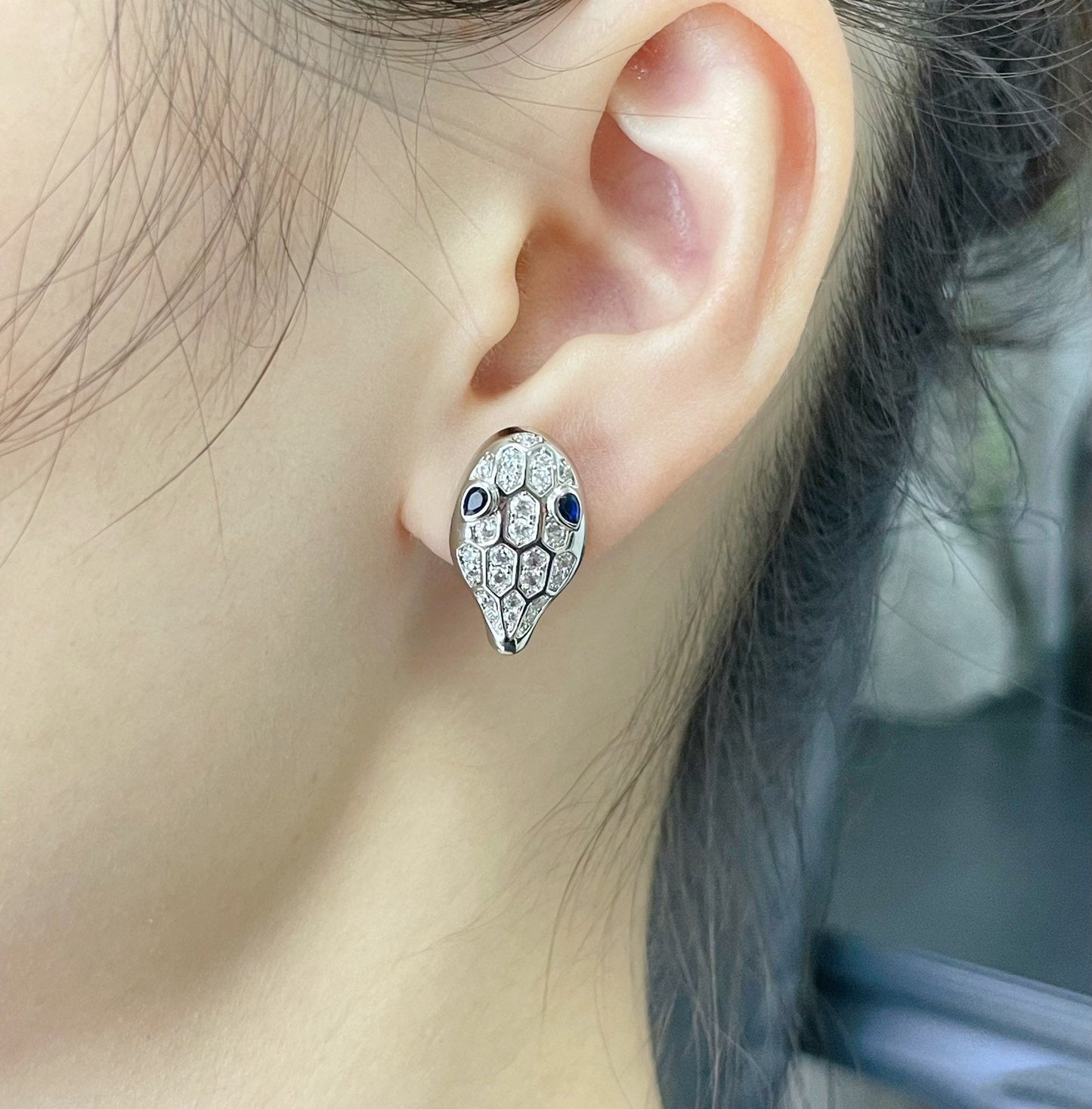 [BIJOUX]SERPENT DIAMOND STUD EARRINGS