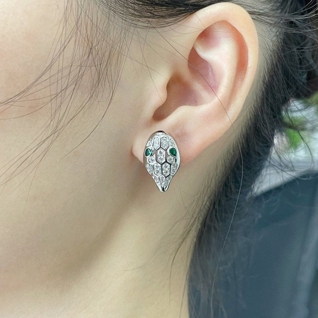 [BIJOUX]SERPENT DIAMOND STUD EARRINGS