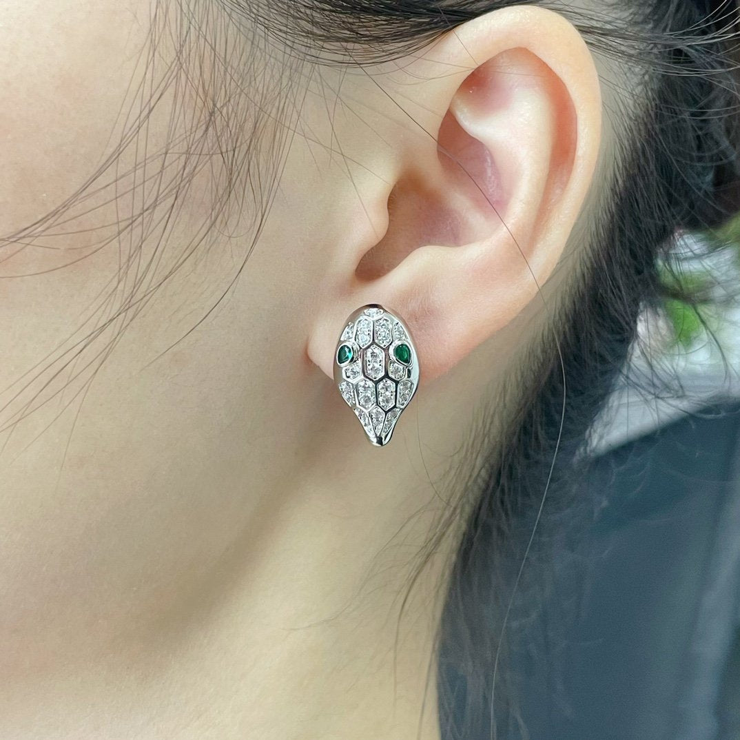 [BIJOUX]SERPENT DIAMOND STUD EARRINGS