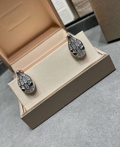 [BIJOUX]SERPENT DIAMOND STUD EARRINGS