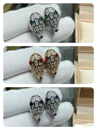 [BIJOUX]SERPENT DIAMOND STUD EARRINGS