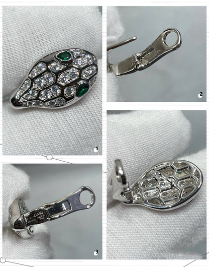[BIJOUX]SERPENT DIAMOND STUD EARRINGS